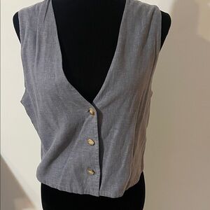 Dear John Gray Sleeveless Button-Up Women's Vest